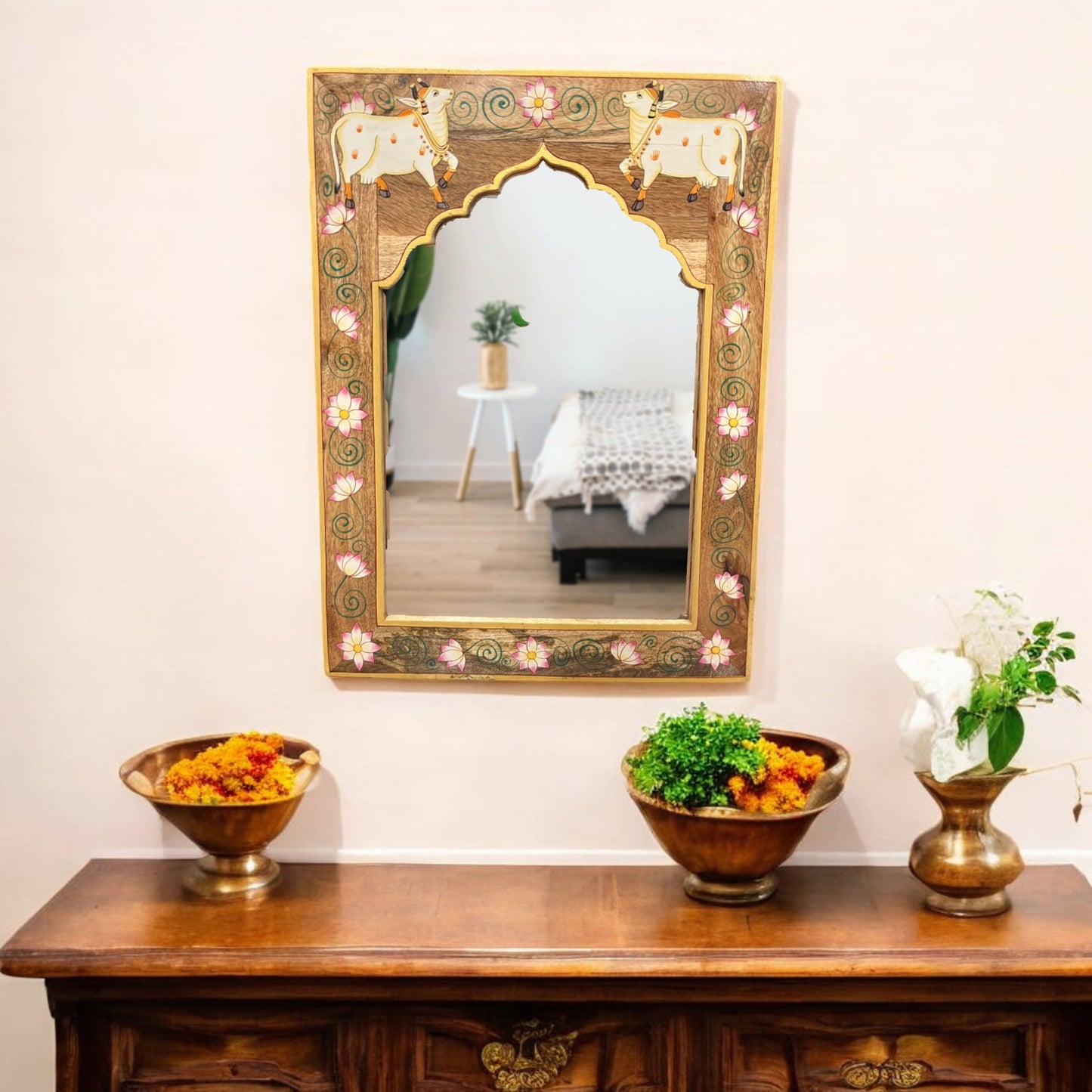 Sacred Cow Pattern Mirror