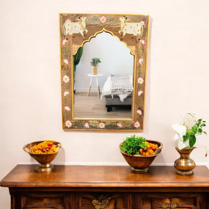 Sacred Cow Pattern Mirror