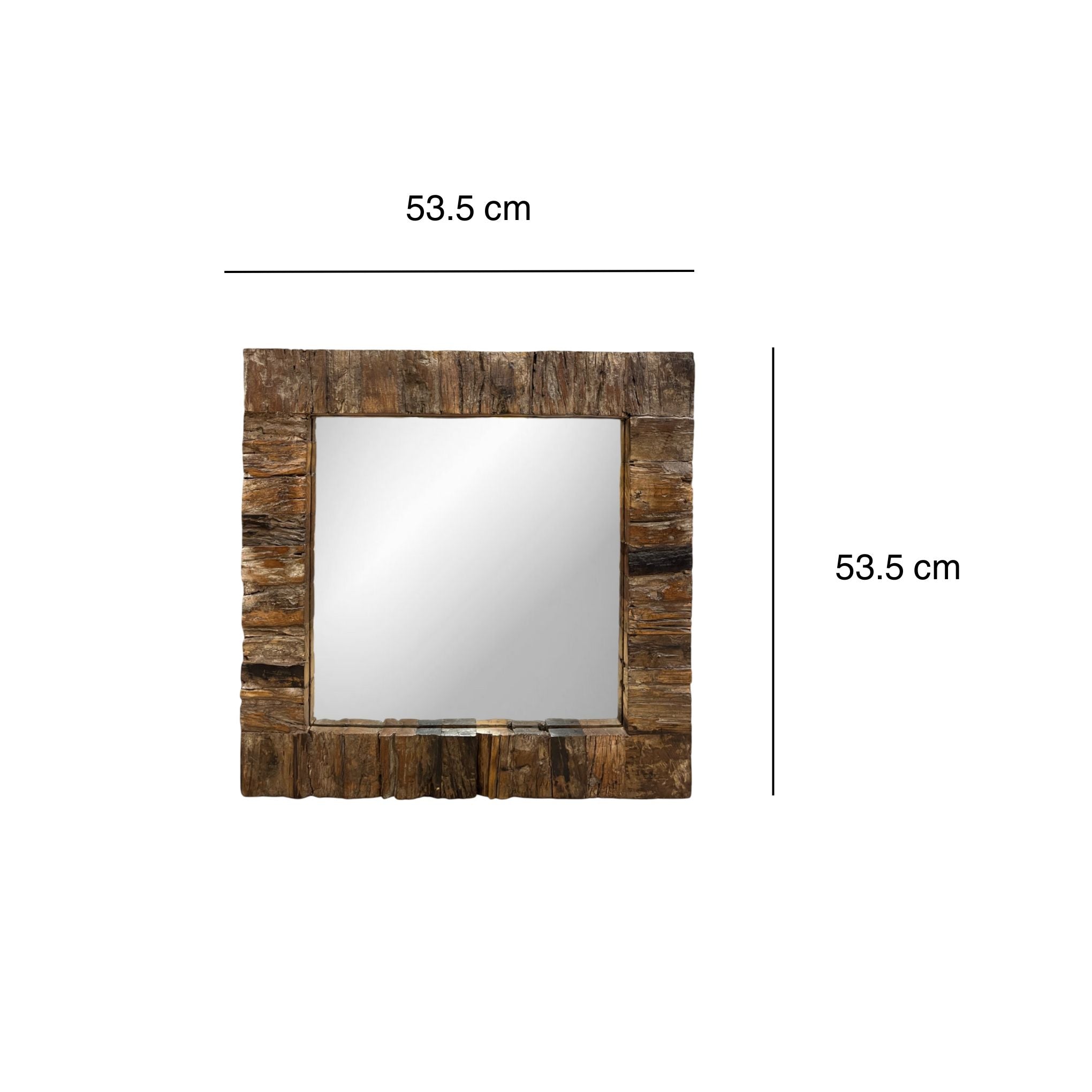 Dark Wooden Distressed Teak Mirror