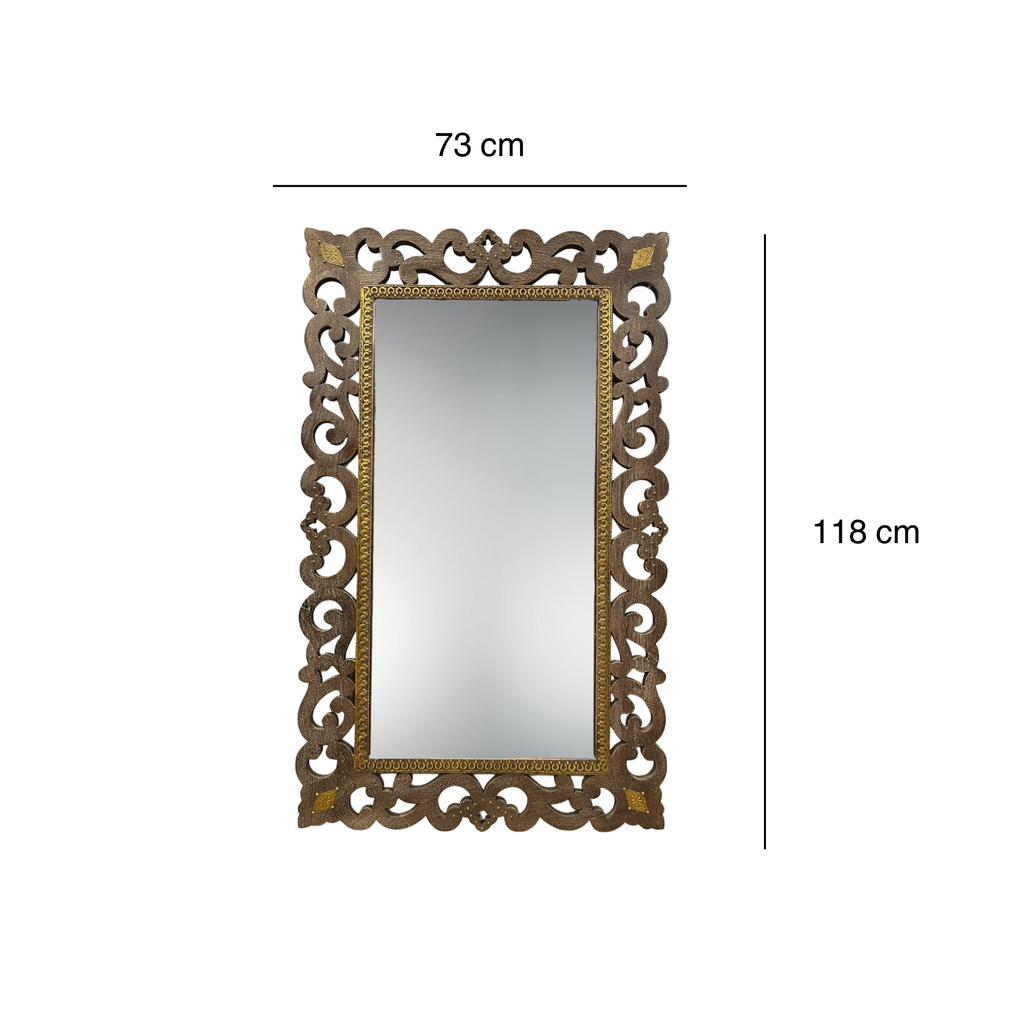 Heritage Scroll Carved Wall Mirror – 3 Feet