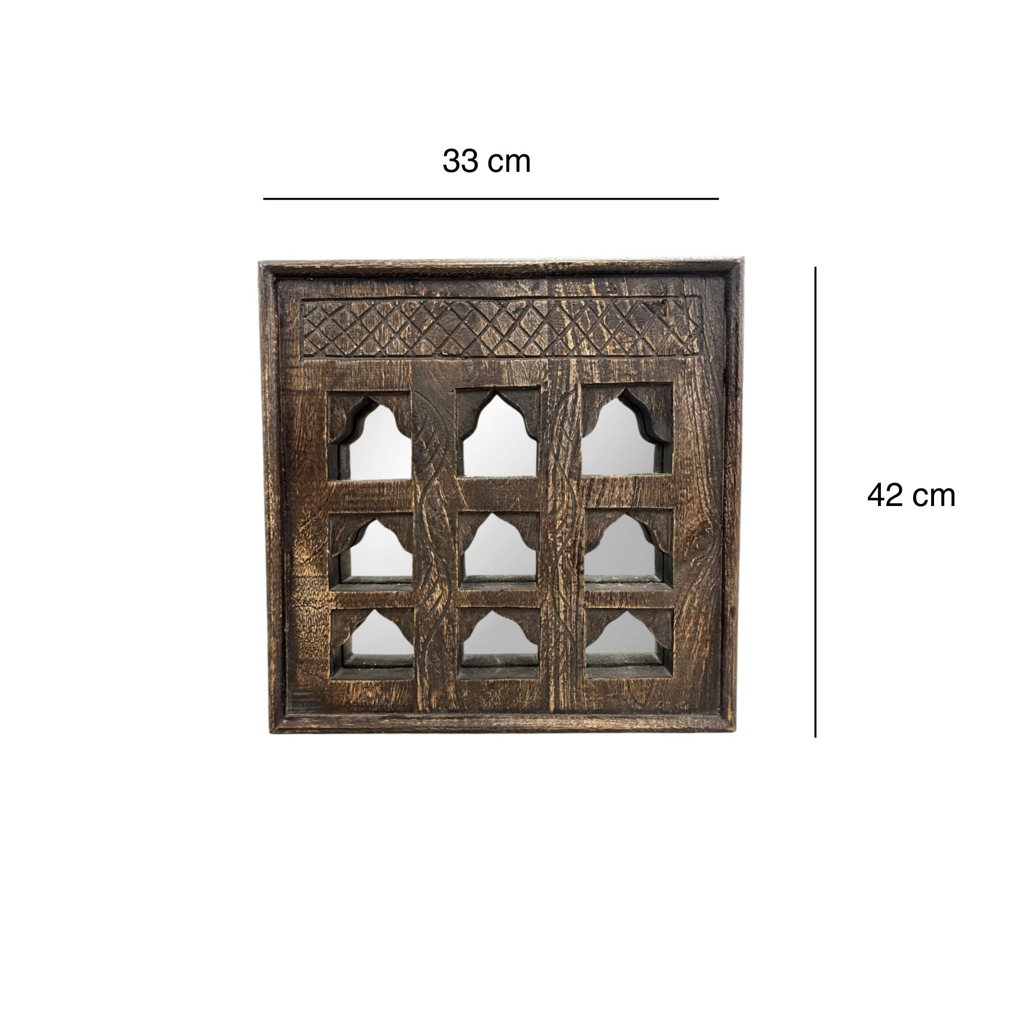 Jaali Charm Mirror - Brown