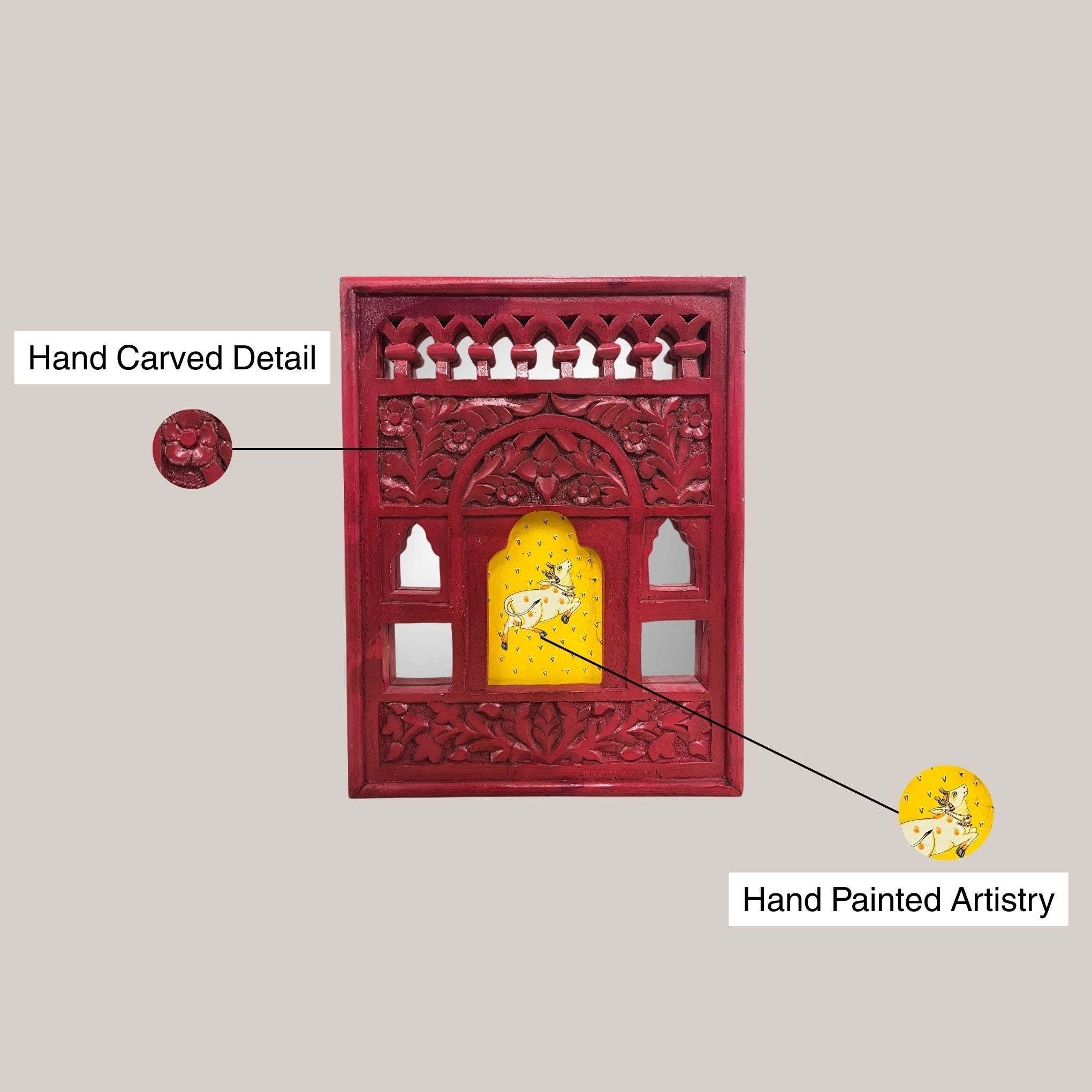 Royal Rajasthani Cow Mirror