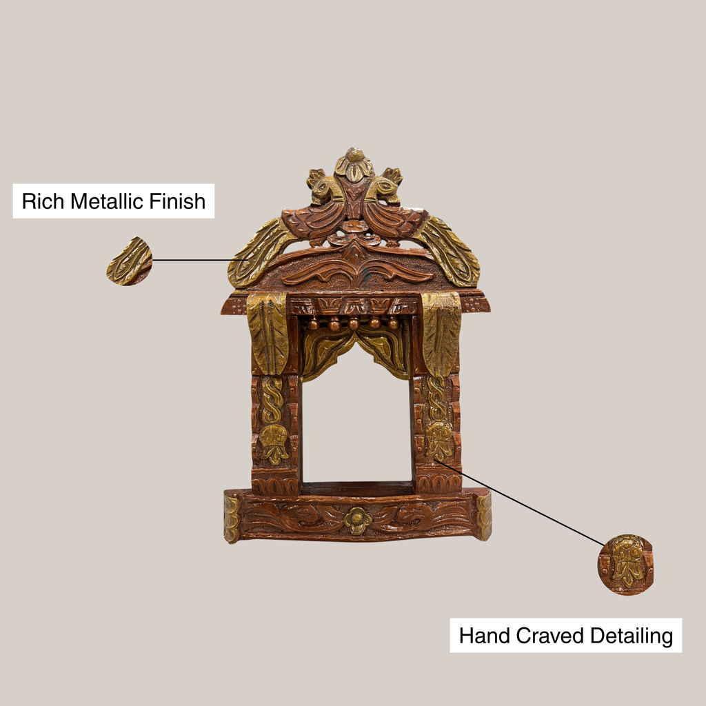 Handcrafted Jharokha Frame - Peacock