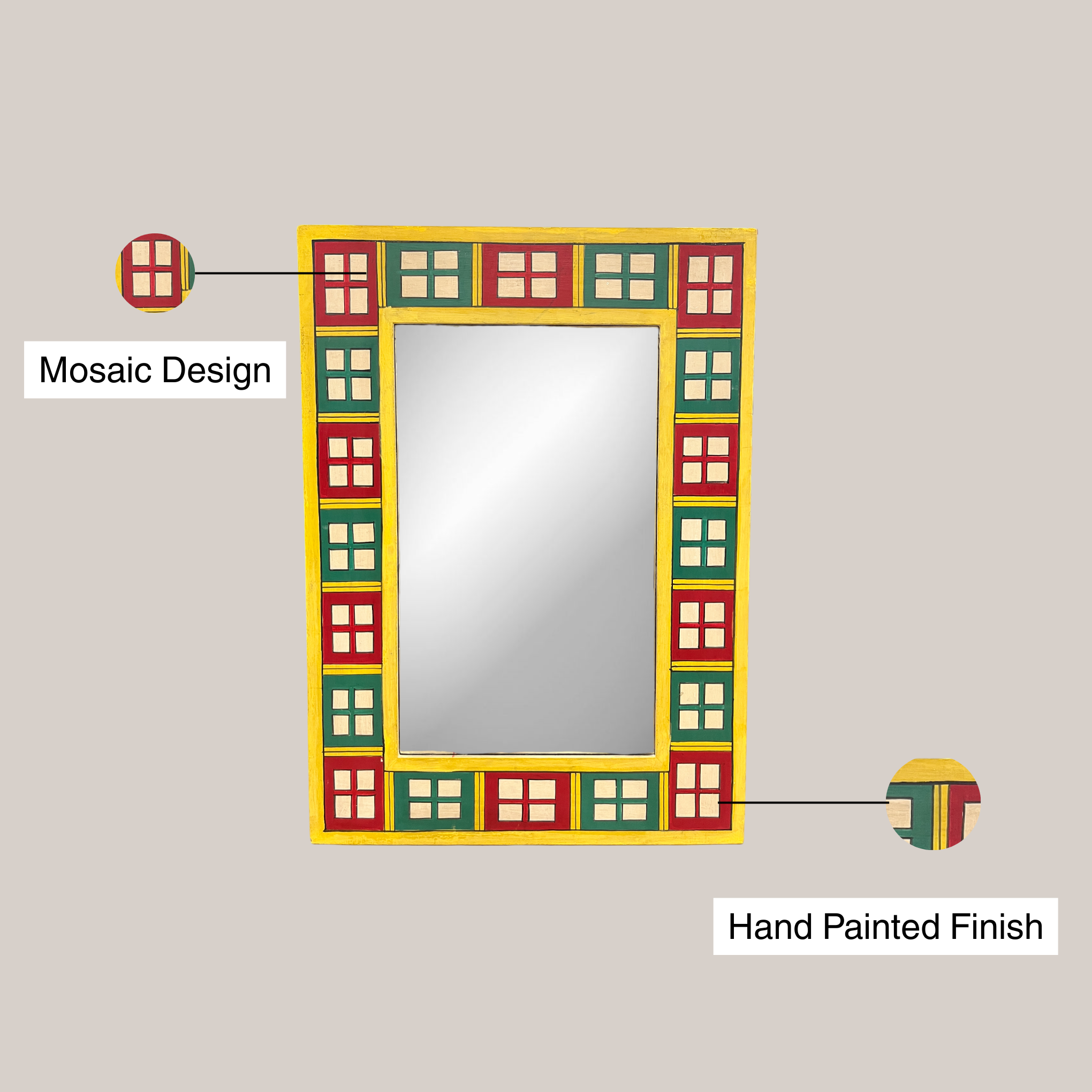 Yellow Mosaic Mirror
