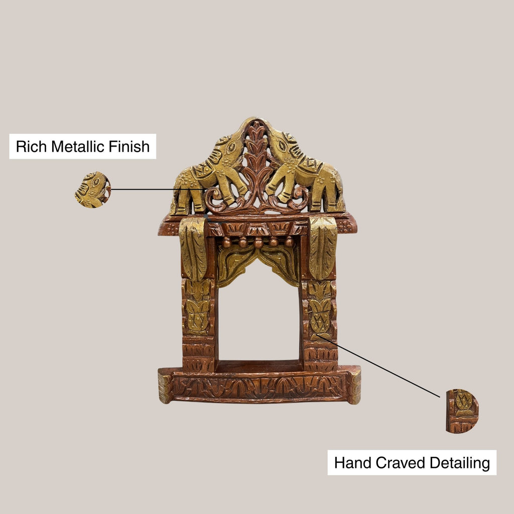 Handcrafted Jharokha Frame - Elephant
