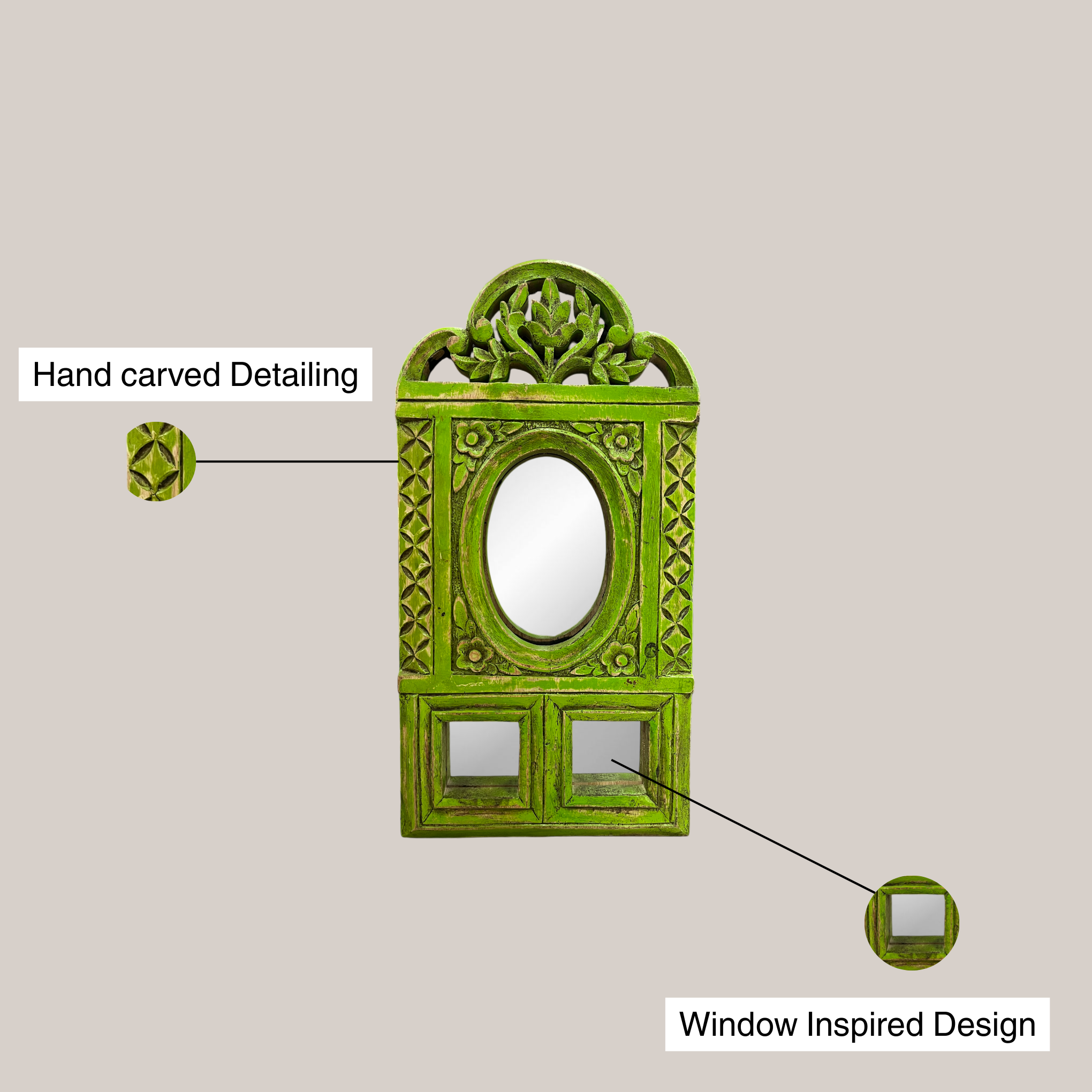 Green Bloom Mirror