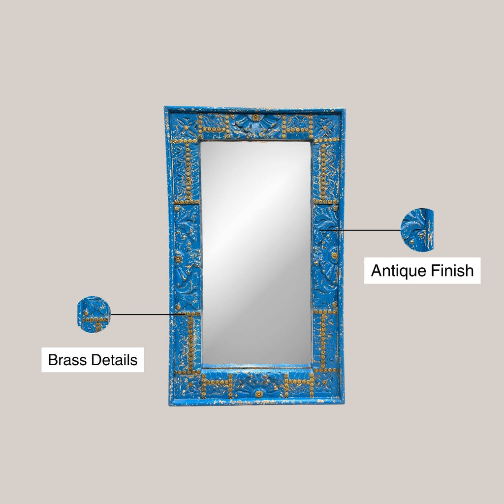 Distressed Blue Mirror