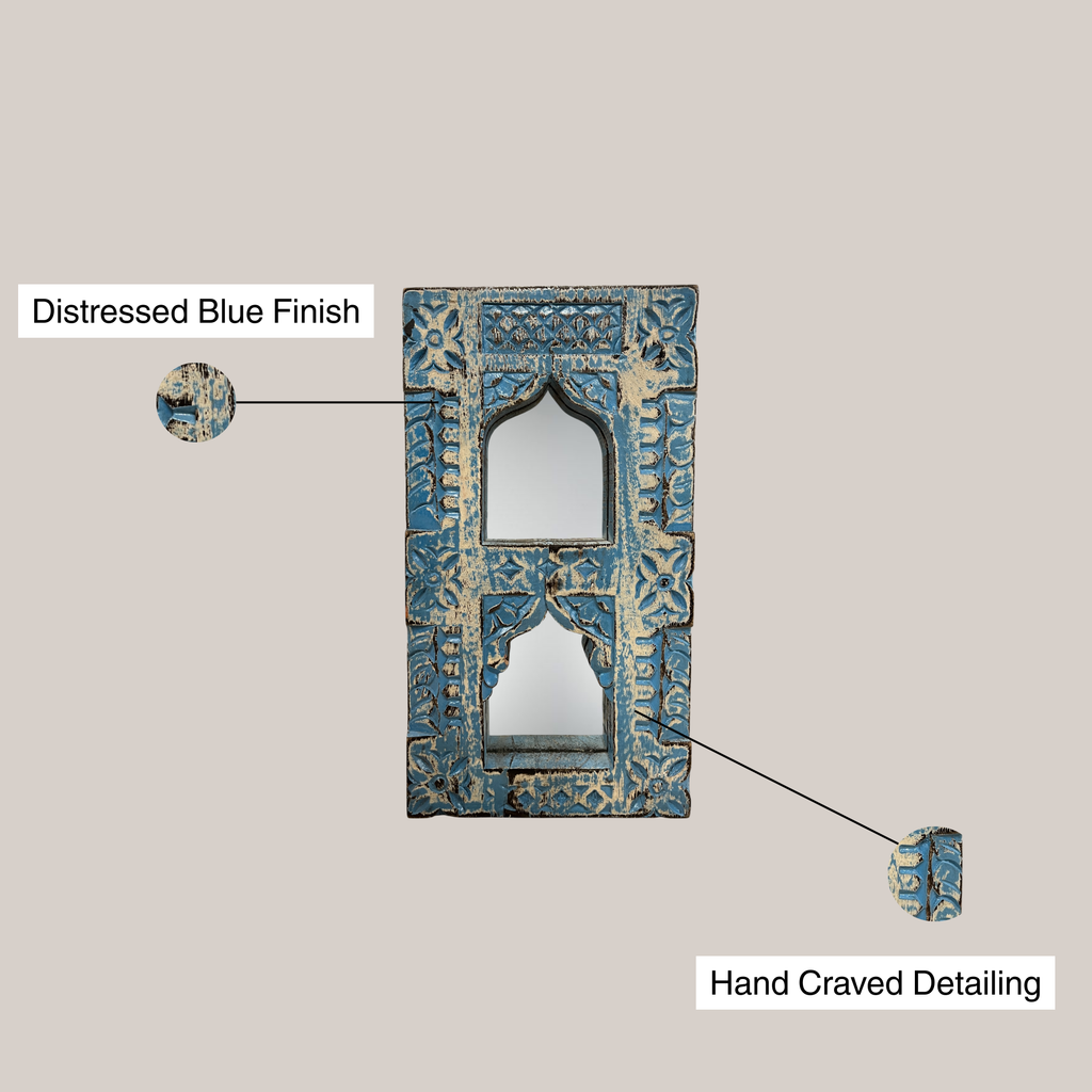 Small Jharokha Mirror (Blue)