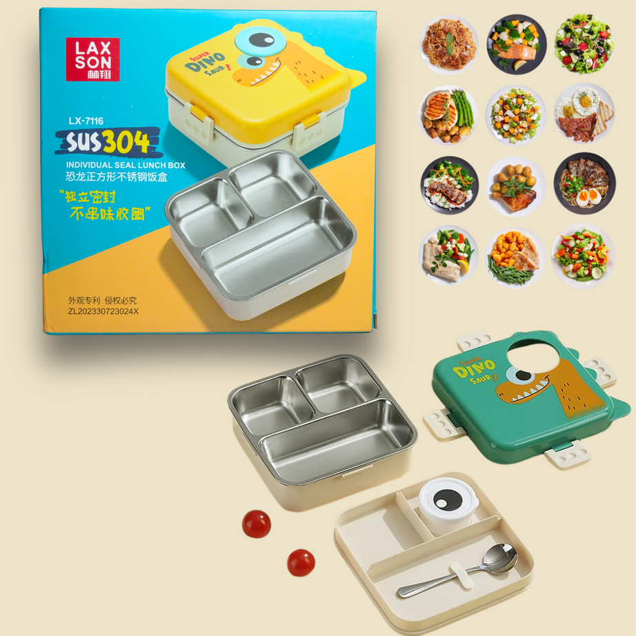 Dino Print Stainless Steel Lunchbox