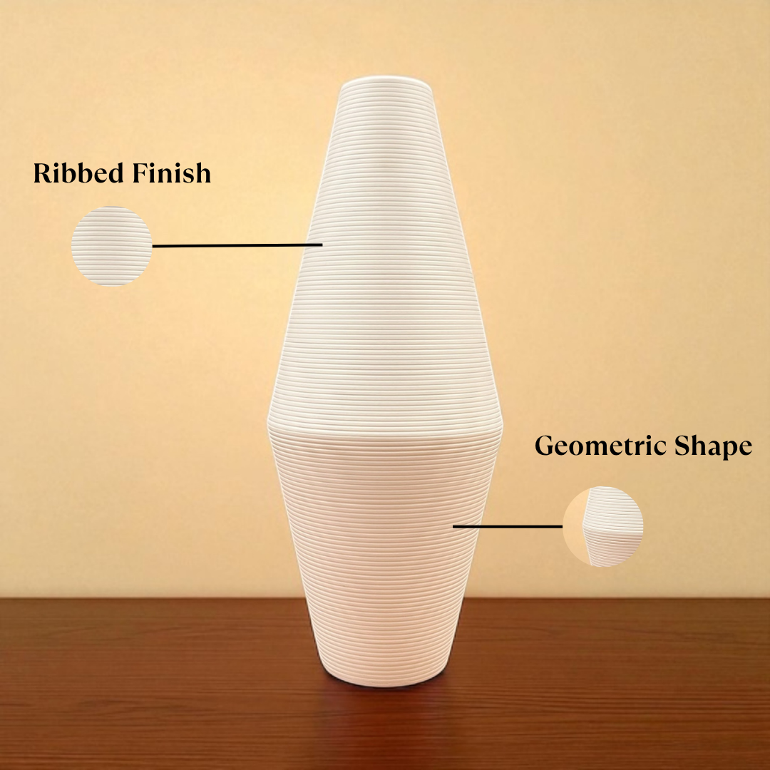 White Geo Vase - Arctic Lines