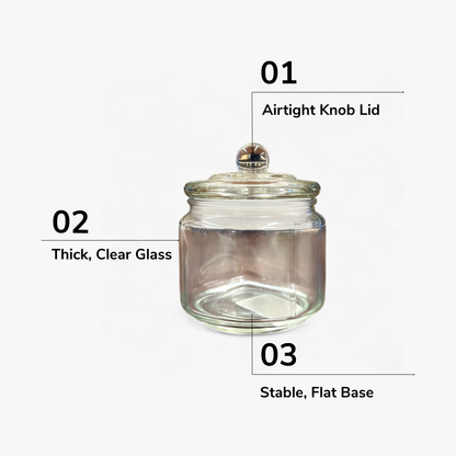 Clear Glass Storage Jar