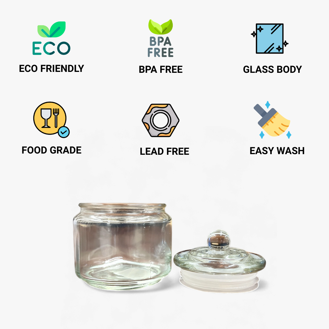 Clear Glass Storage Jar