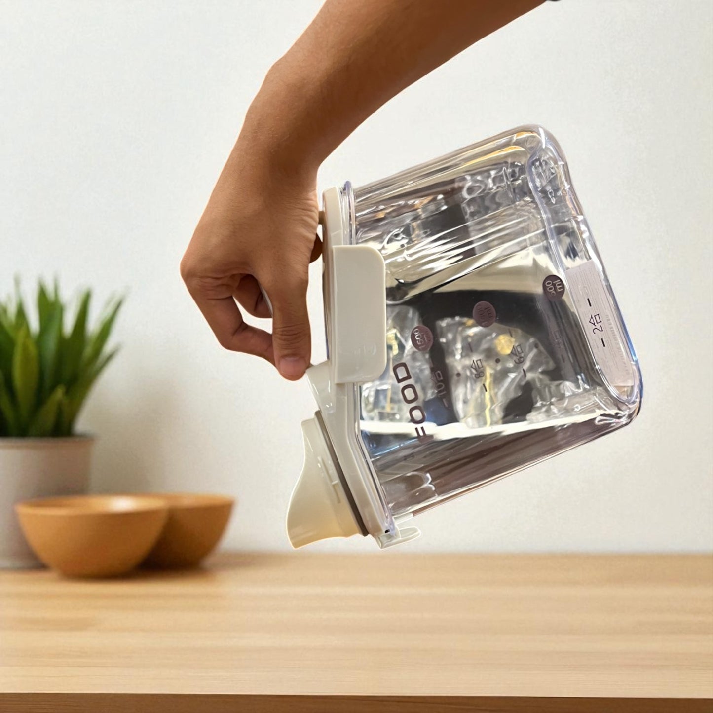Food storage container with spout lid