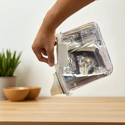 Food storage container with spout lid