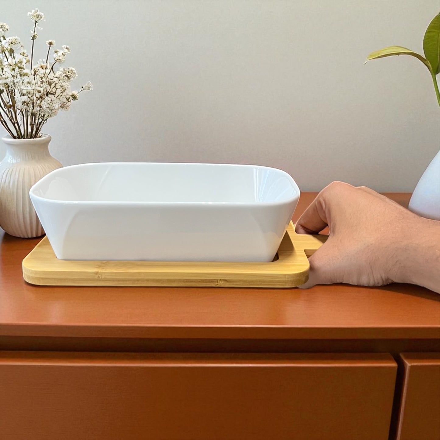 Platter with Wooden Base