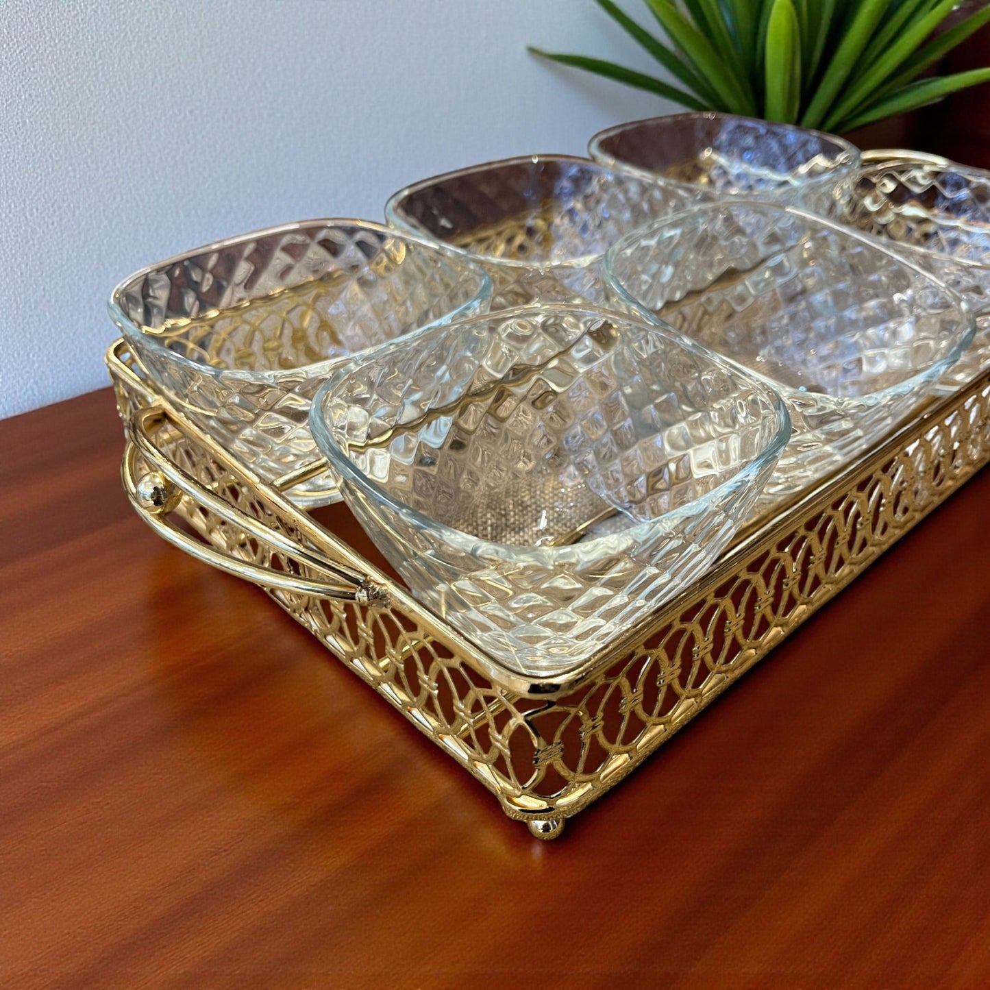 Metallic Gold Tray Set