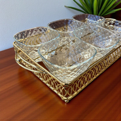 Metallic Gold Tray Set