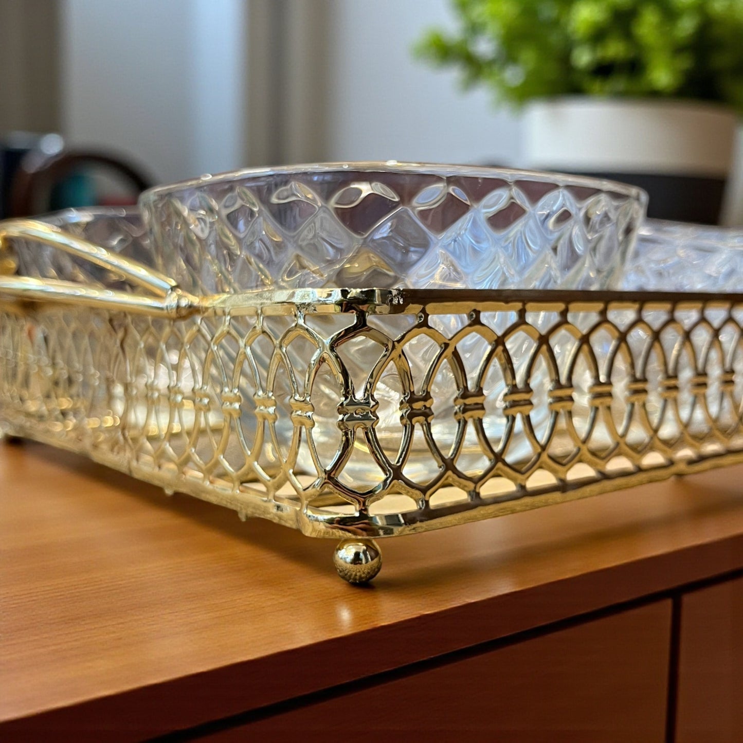 Metallic Gold Tray Set
