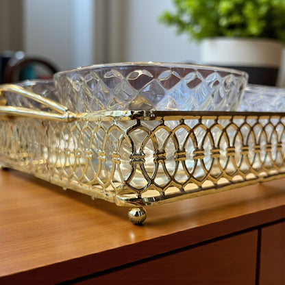 Metallic Gold Tray Set