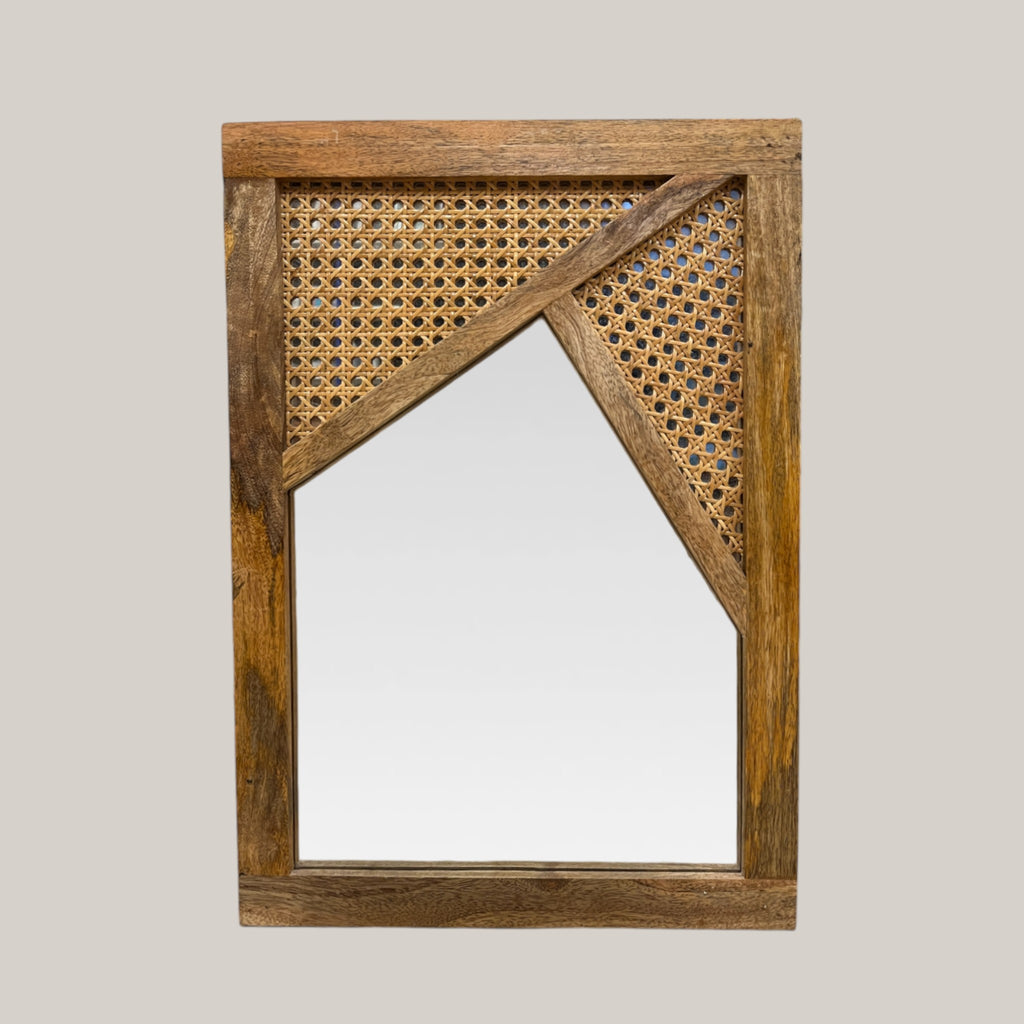 Brown Rattan Mirror