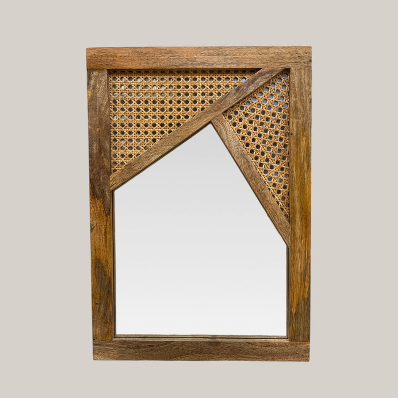 Brown Rattan Mirror