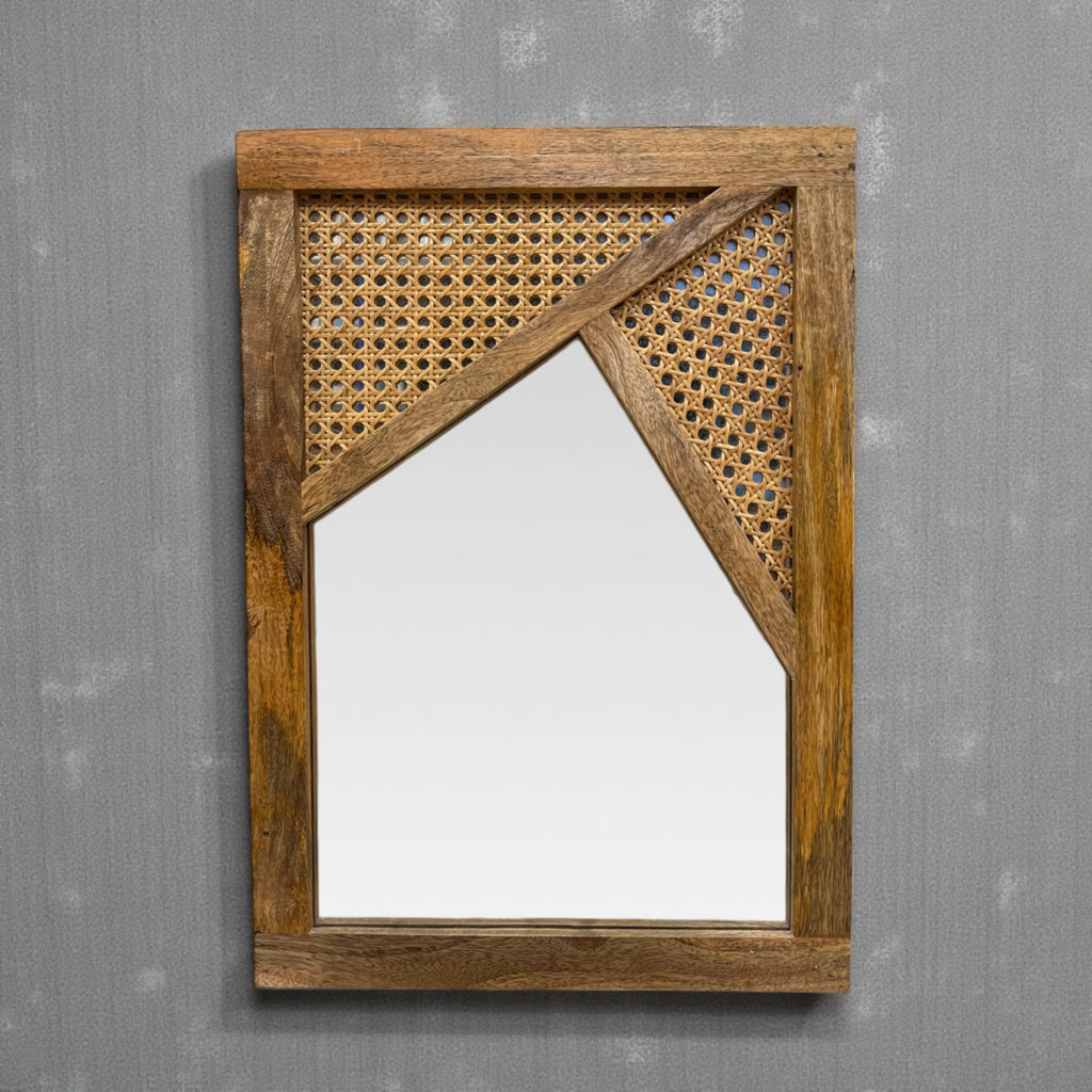 Brown Rattan Mirror