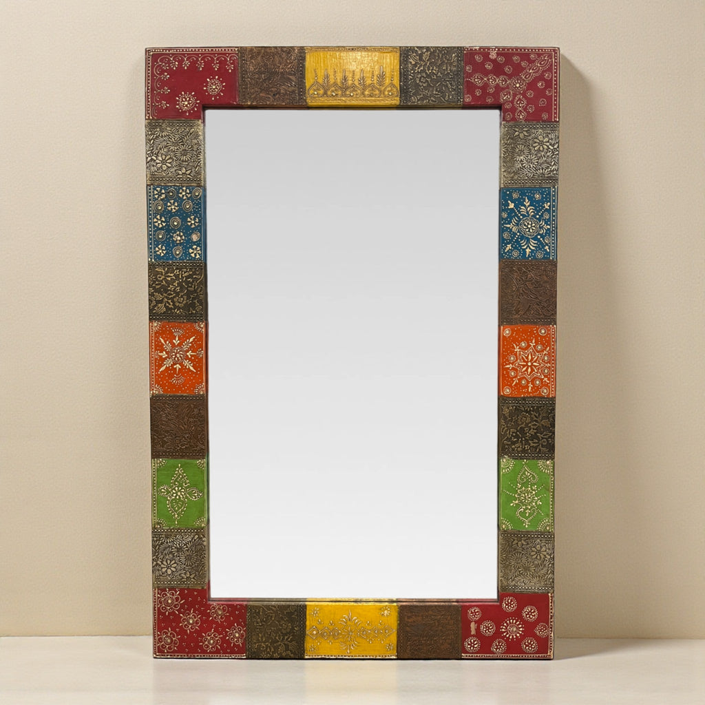 Multicolour Hand-Embossed Mirror