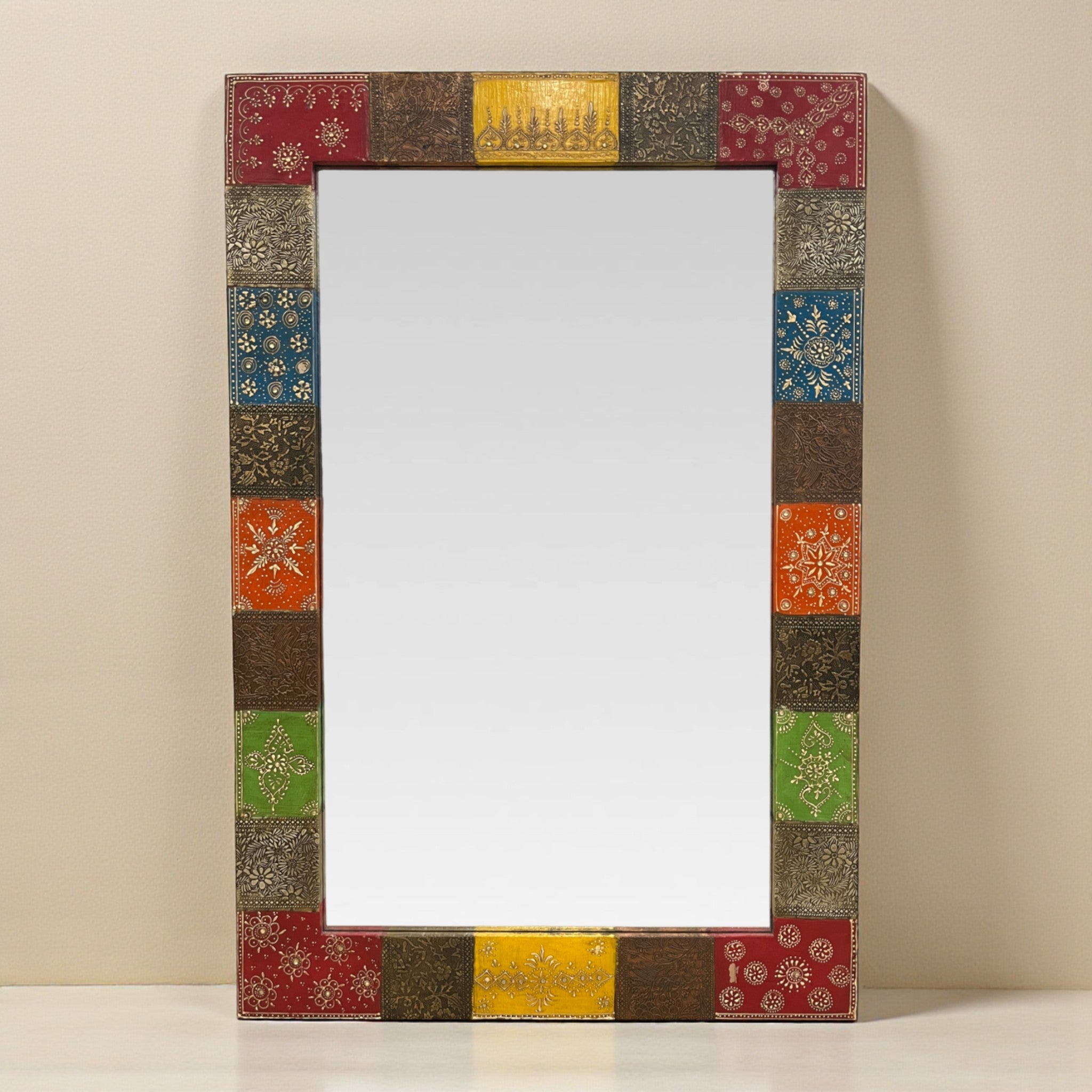 Multicolour Hand-Embossed Mirror