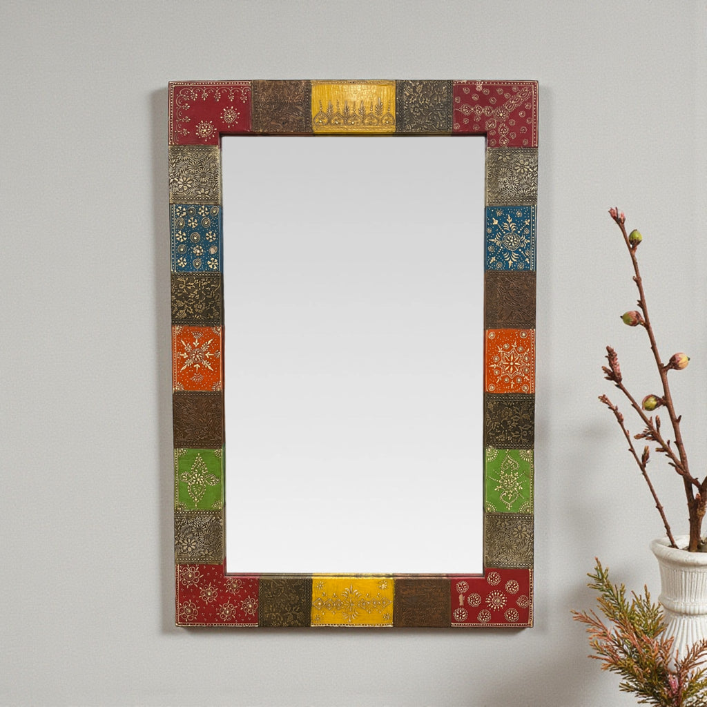 Multicolour Hand-Embossed Mirror
