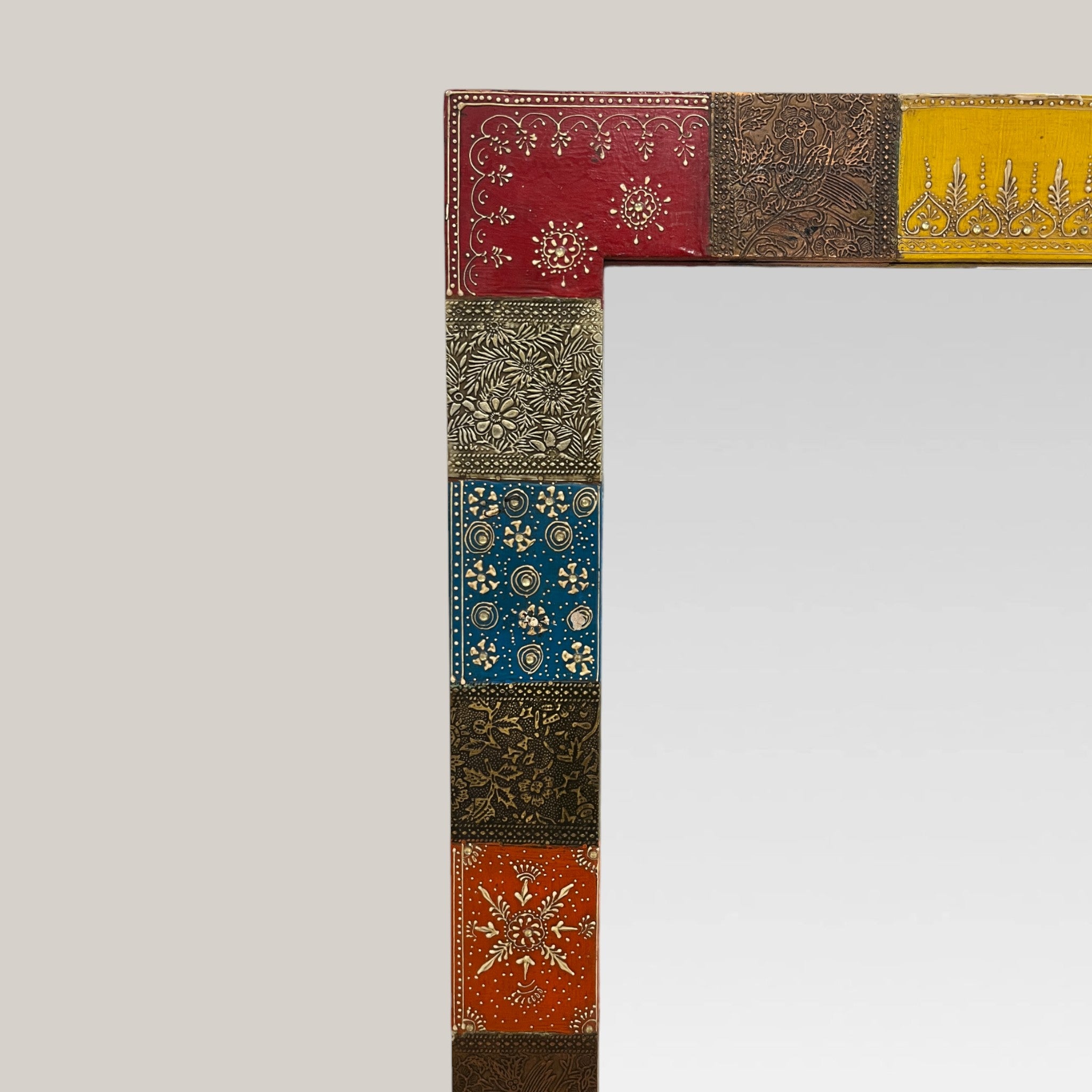 Multicolour Hand-Embossed Mirror