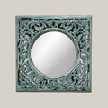 Blue Hand Carved Mirror