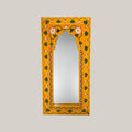 Hand Painted Yellow Mirror (White Flower)