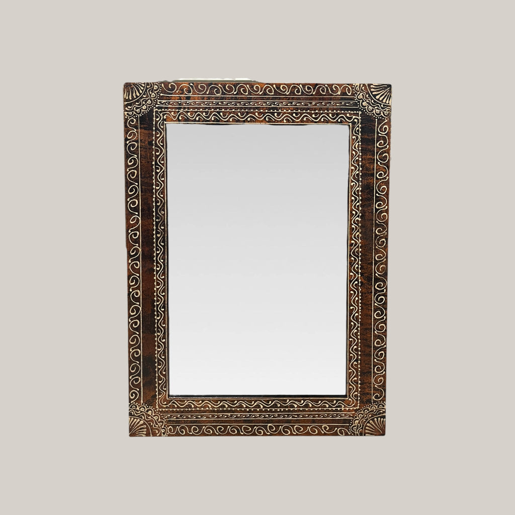 Brown Rectangle Mirror