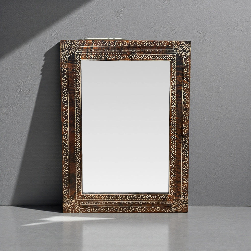 Brown Rectangle Mirror