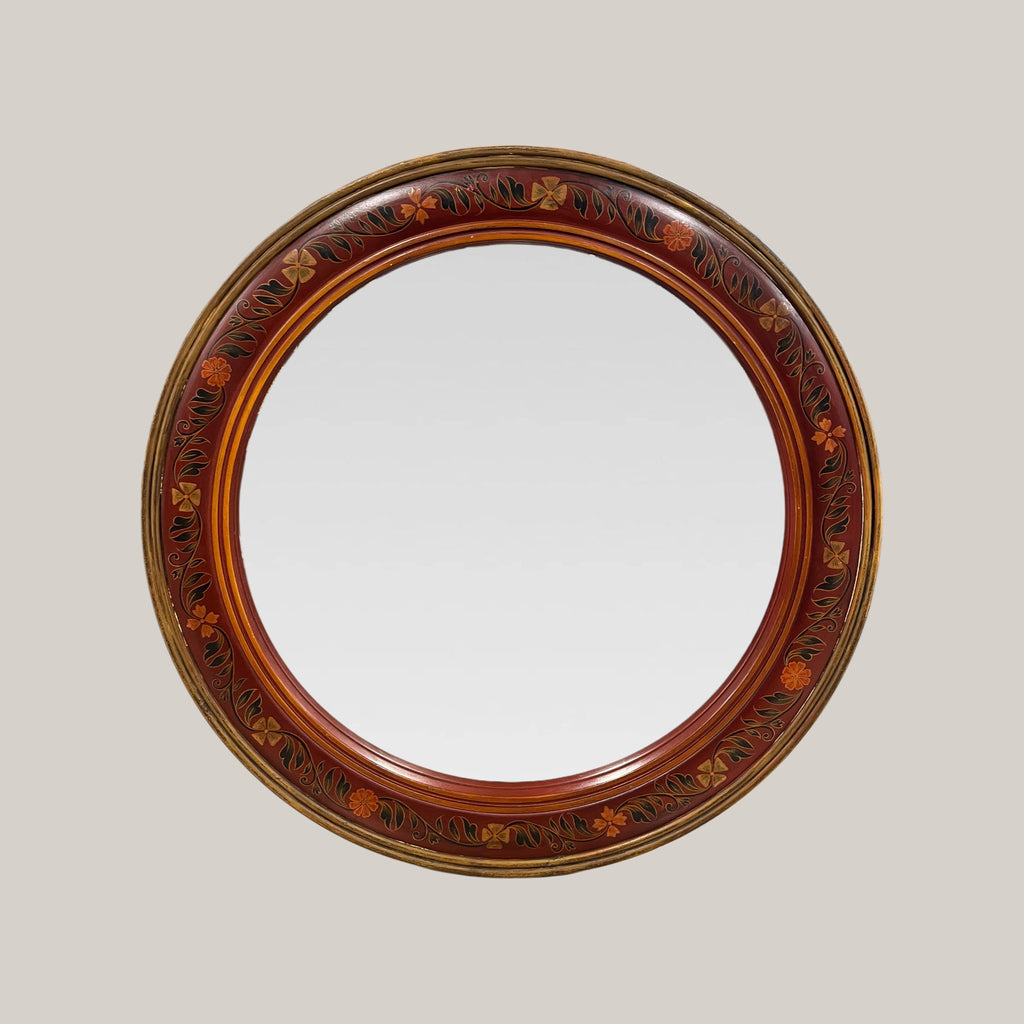 Brown Round Mirror