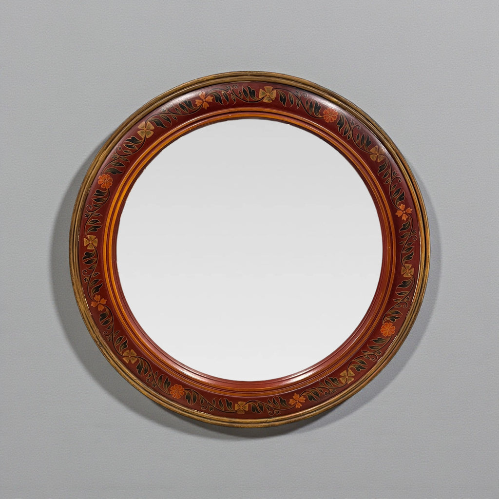 Brown Round Mirror