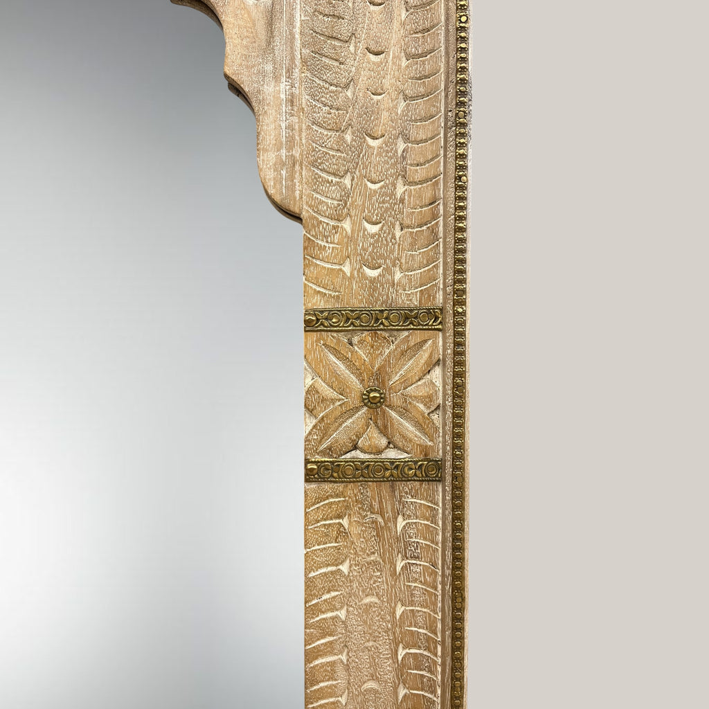 Distressed White Jharokha Mirror