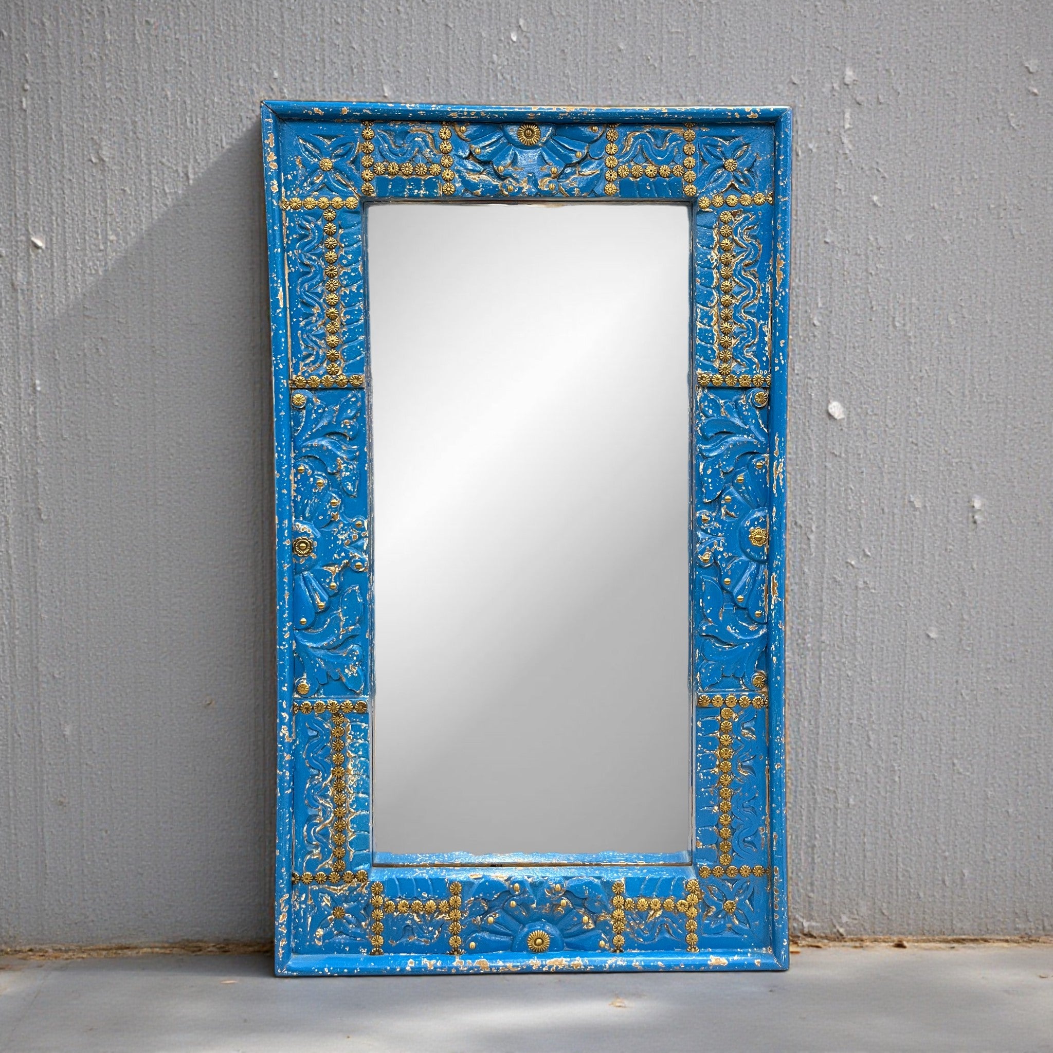 Distressed Blue Mirror