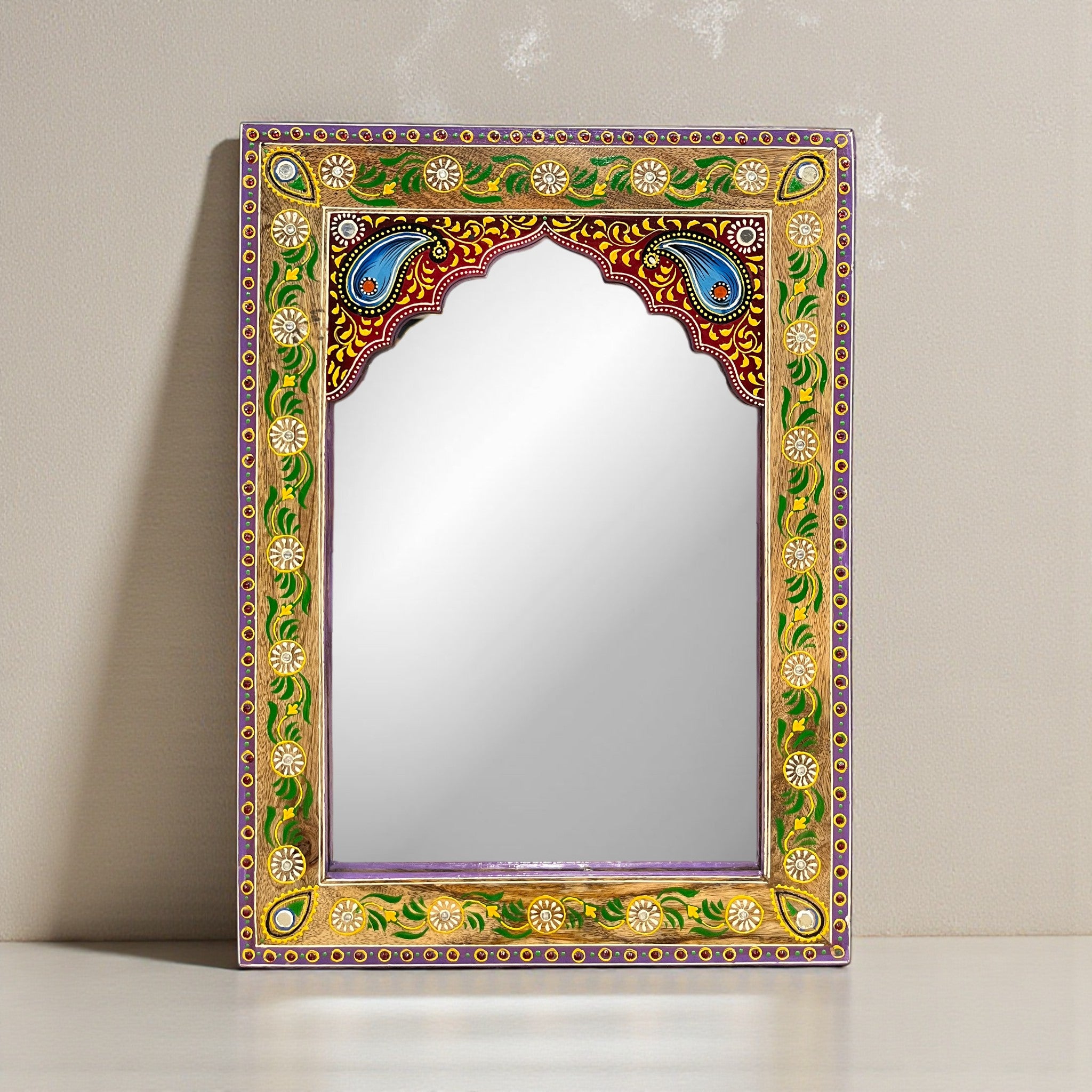 Jharokha Mirror with pearls