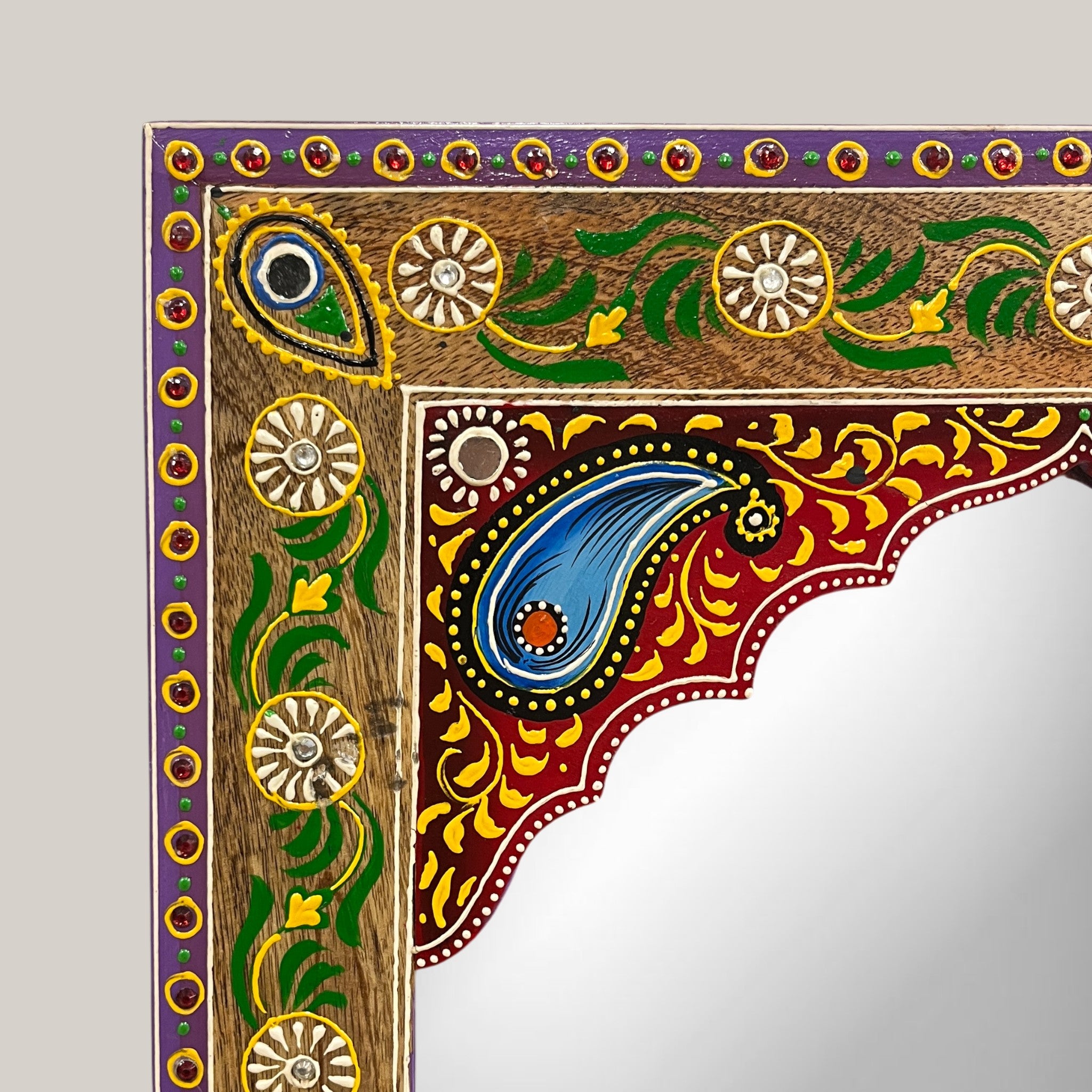 Jharokha Mirror with pearls
