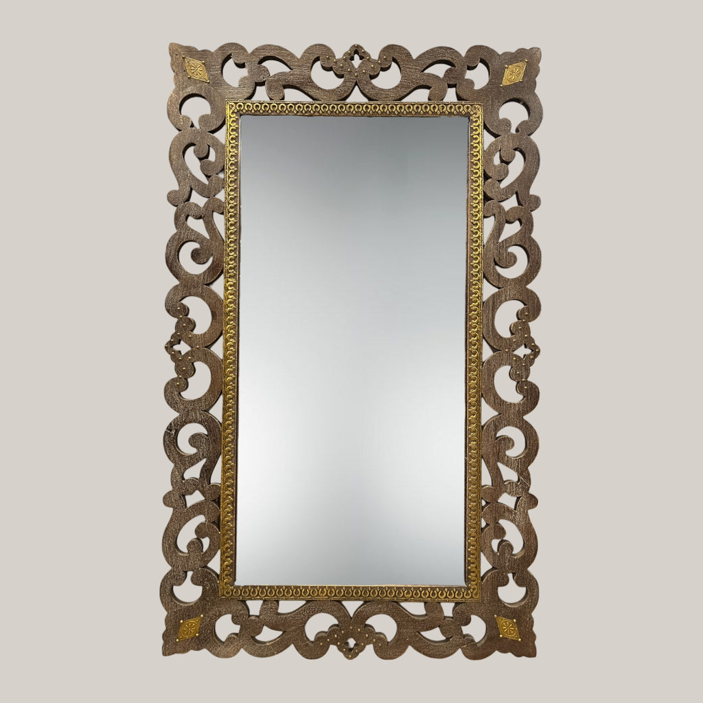 Heritage Scroll Carved Wall Mirror – 3 Feet