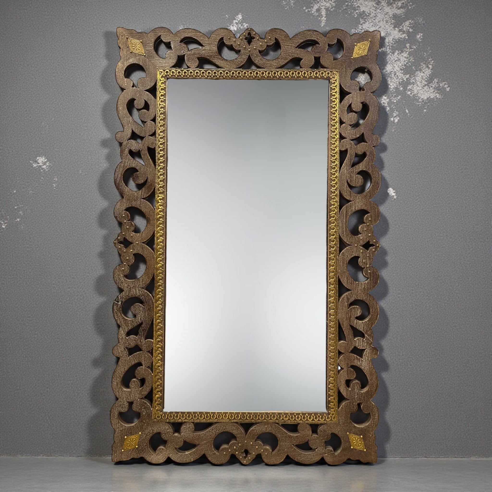Heritage Scroll Carved Wall Mirror – 3 Feet