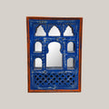 Small Blue Jharokha Mirror