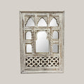 Small White Jharokha Mirror