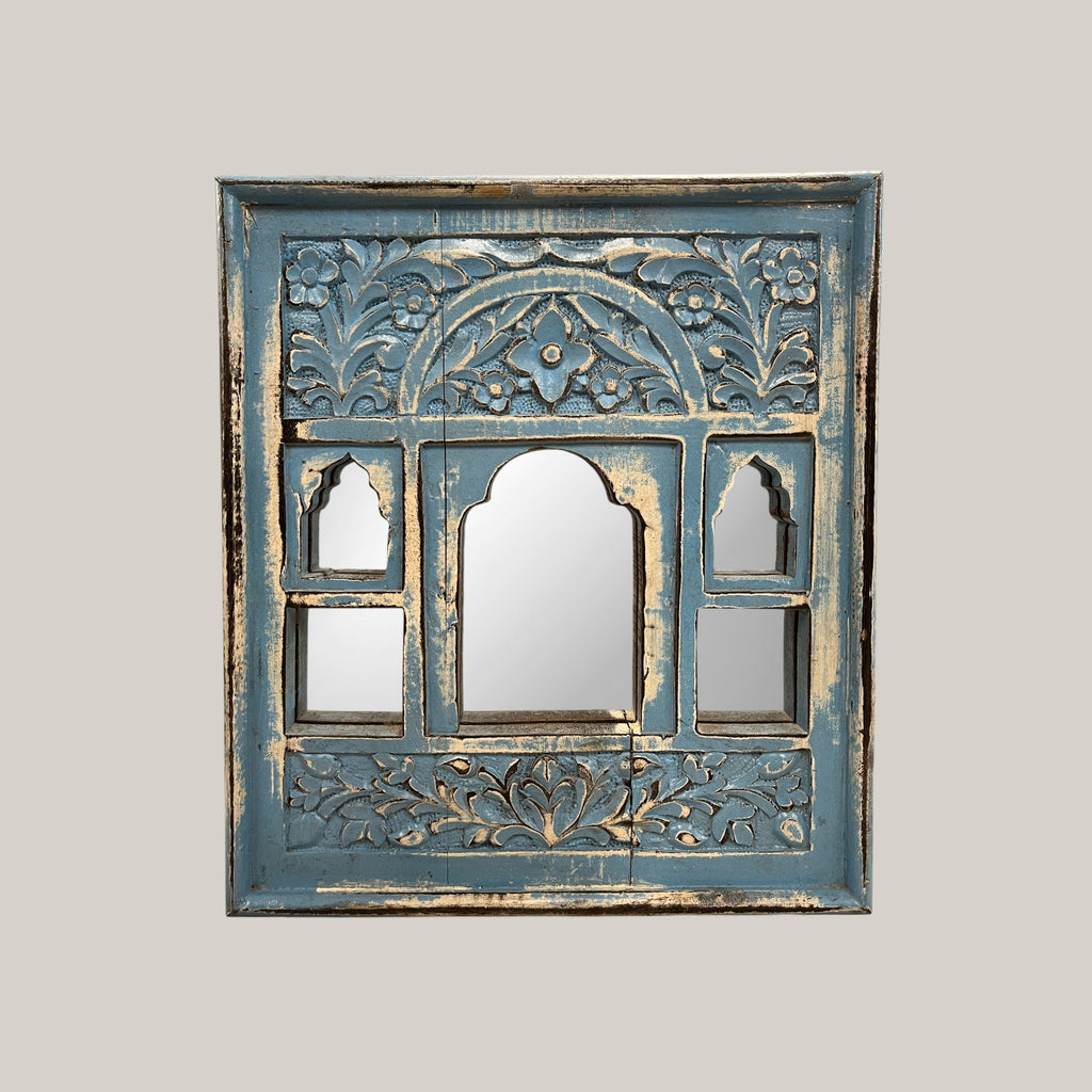 Light Blue Jharokha Mirror