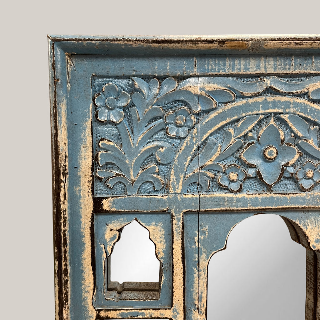 Light Blue Jharokha Mirror