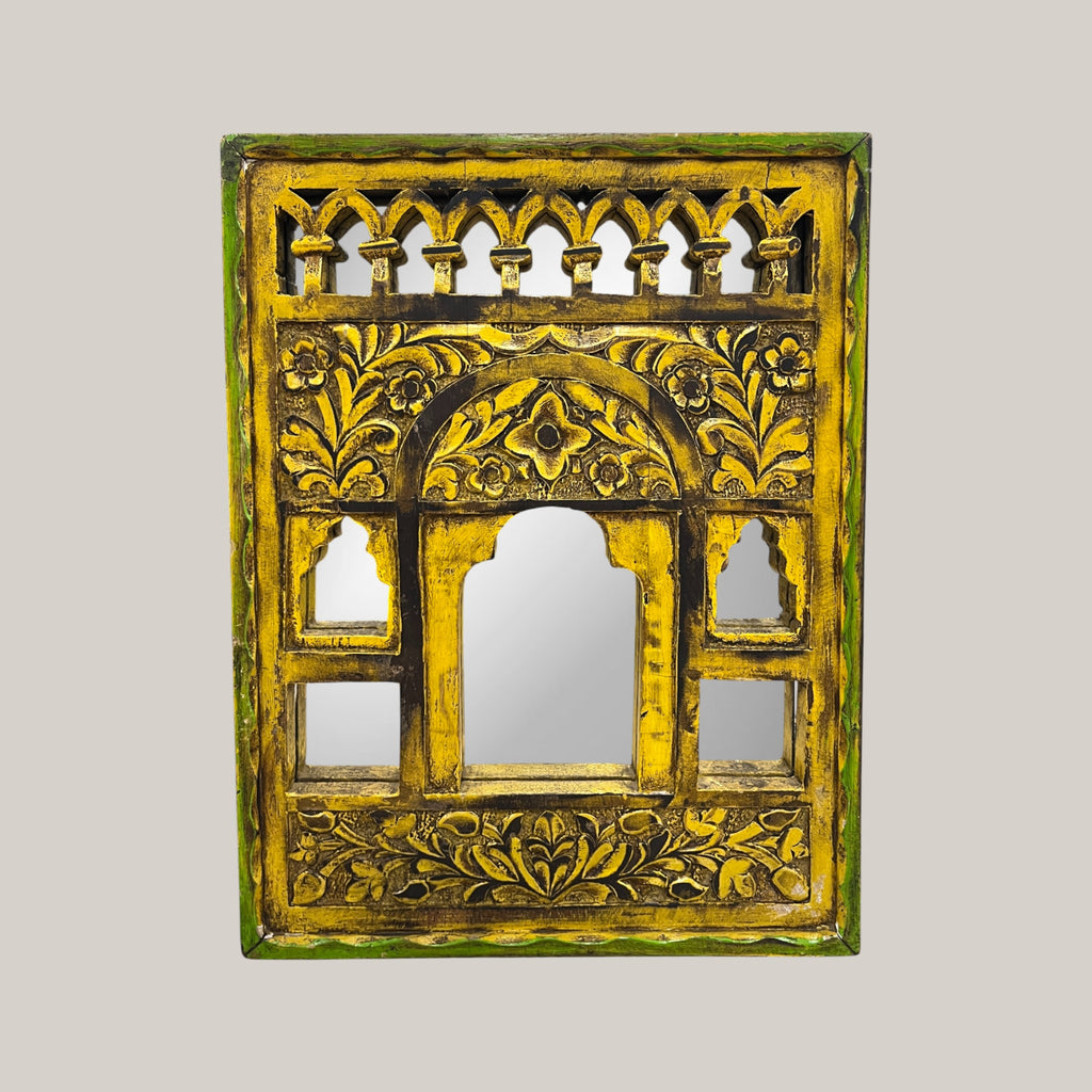 Small Yellow Jharokha Mirror