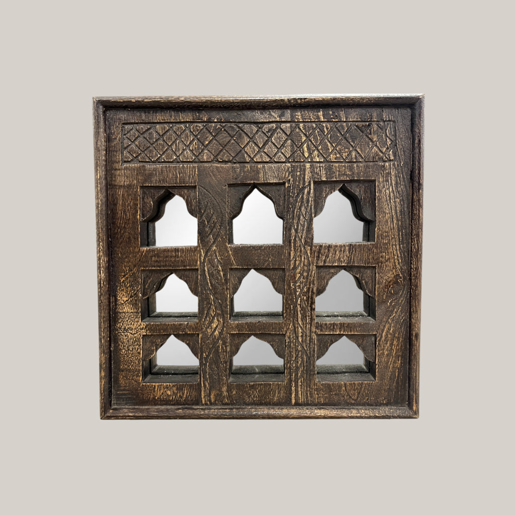 Jaali Charm Mirror - Brown