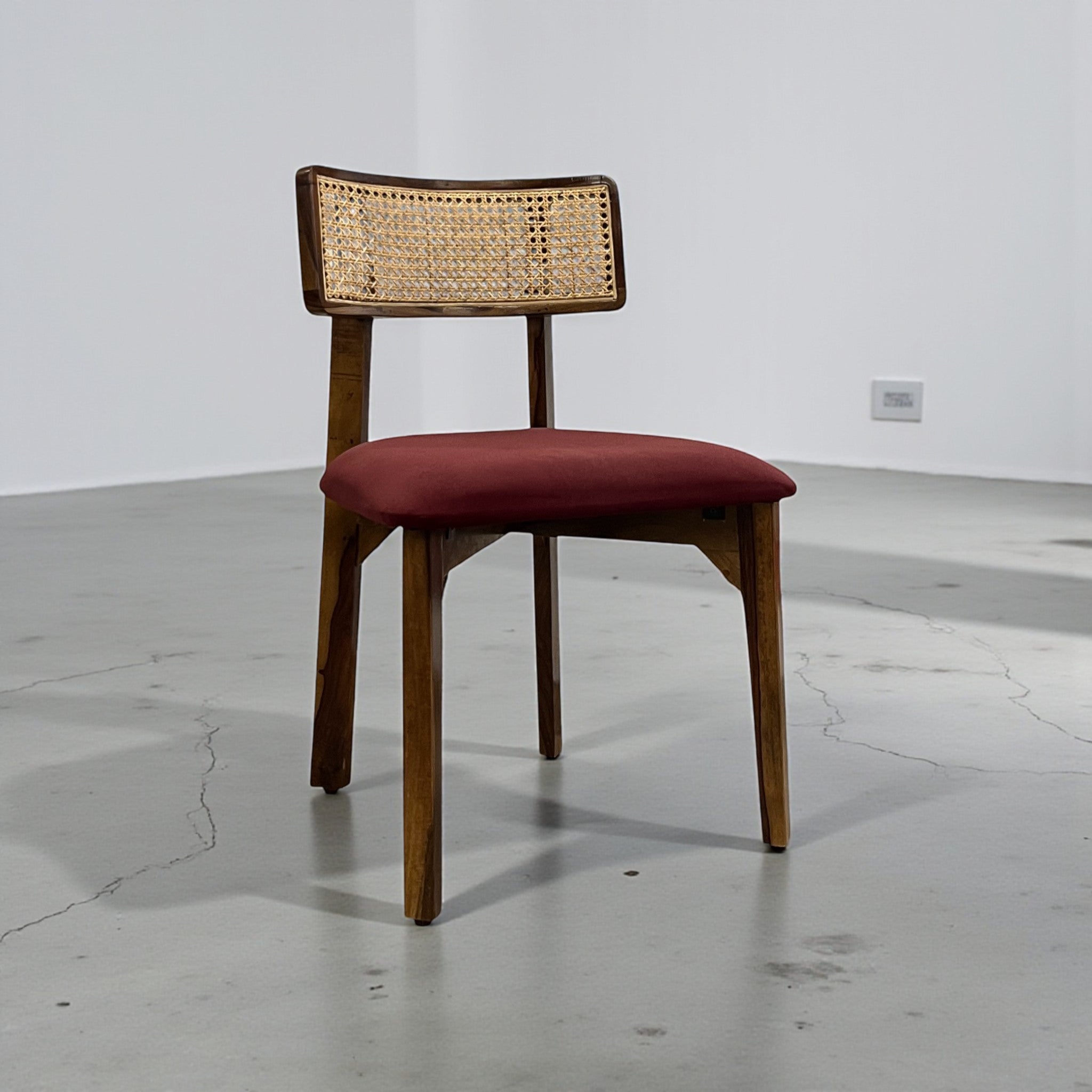 Maroon Rattan Chair