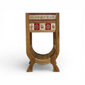 Red & White Wood Side Cabinet